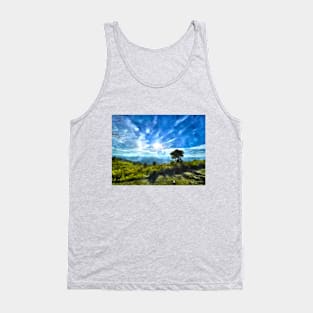 Mountain and sunshine watercolor art Tank Top